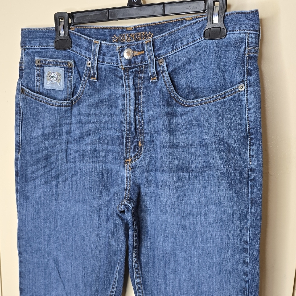 Cinch Classic Blue Denim Gold Embroidery Rodeo Western 32×32 Bootcut  Jeans